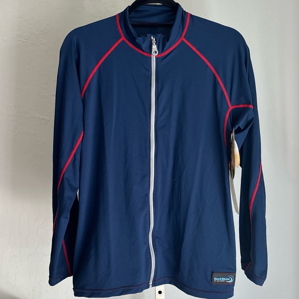 Duckskinz Unisex UV H20 Armor Full Zip Jacket, Medium in Navy Blue NWT